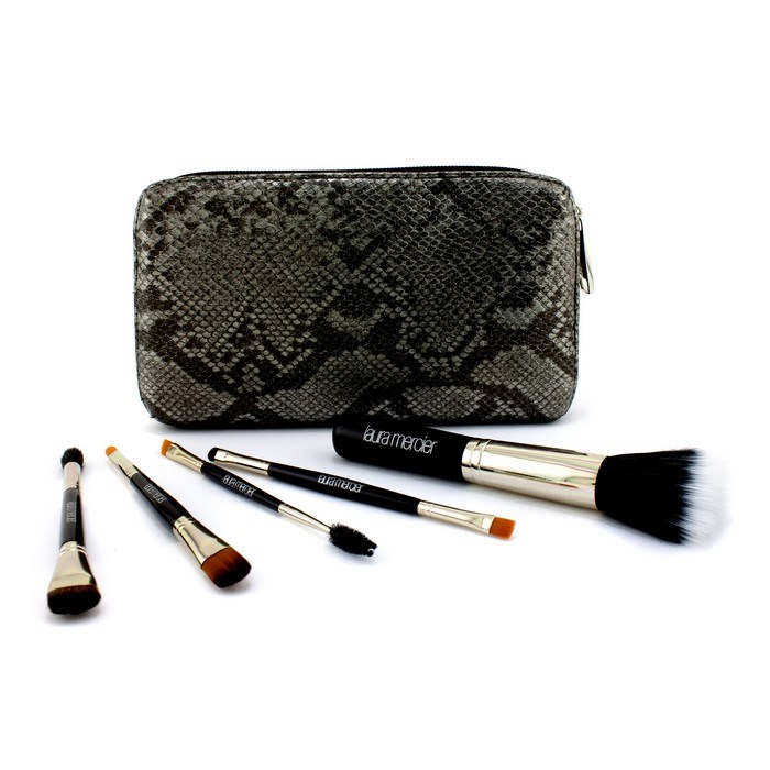 Laura Mercier Travel Brush Set: 1x Double Ended Powder Brush, 1x Double ...