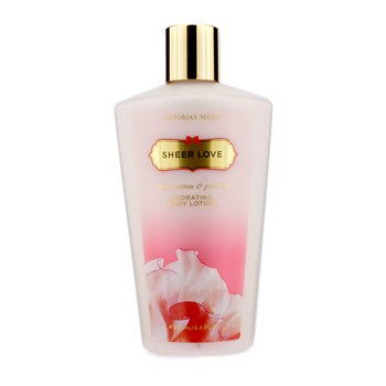victoria's secret sheer love white cotton & pink lily