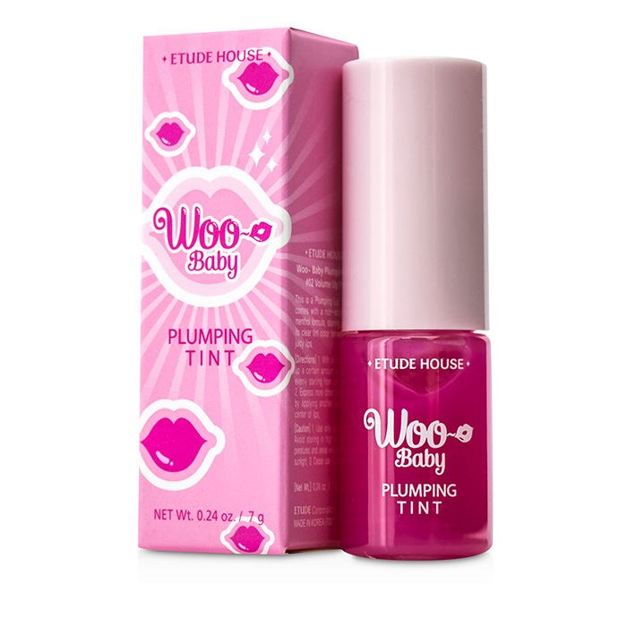 Тинт 02. Розовый тинт. Бальзам тинт Беби долл. Etude House тинт-блеск Woo Baby Plumping Tint для объема губ. Набор с Wildberries тинт и плампер и блеск для губ капсулы.