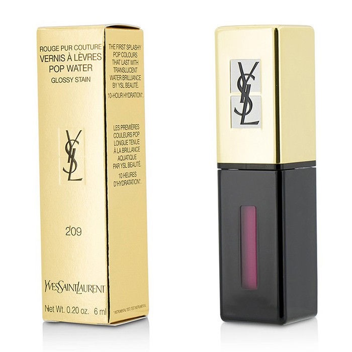 Yves Saint Laurent Rouge Pur Couture Vernis A Levres Pop Water Glossy Stain 209 Aquatic Fuchsia Makeup