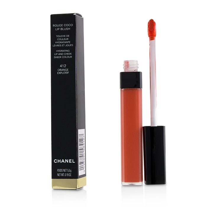 Chanel Rouge Coco Lip Blush Hydrating Lip And Cheek Colour 412 Orange Explosif Makeup